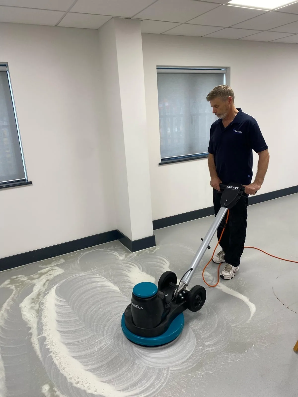 kevin floor scrubbing